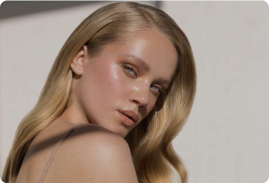 Person with glowing skin after IV treatment