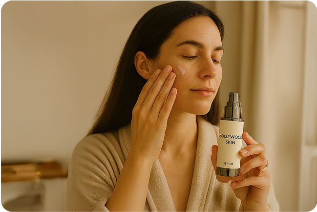 Person with glowing skin after IV treatment