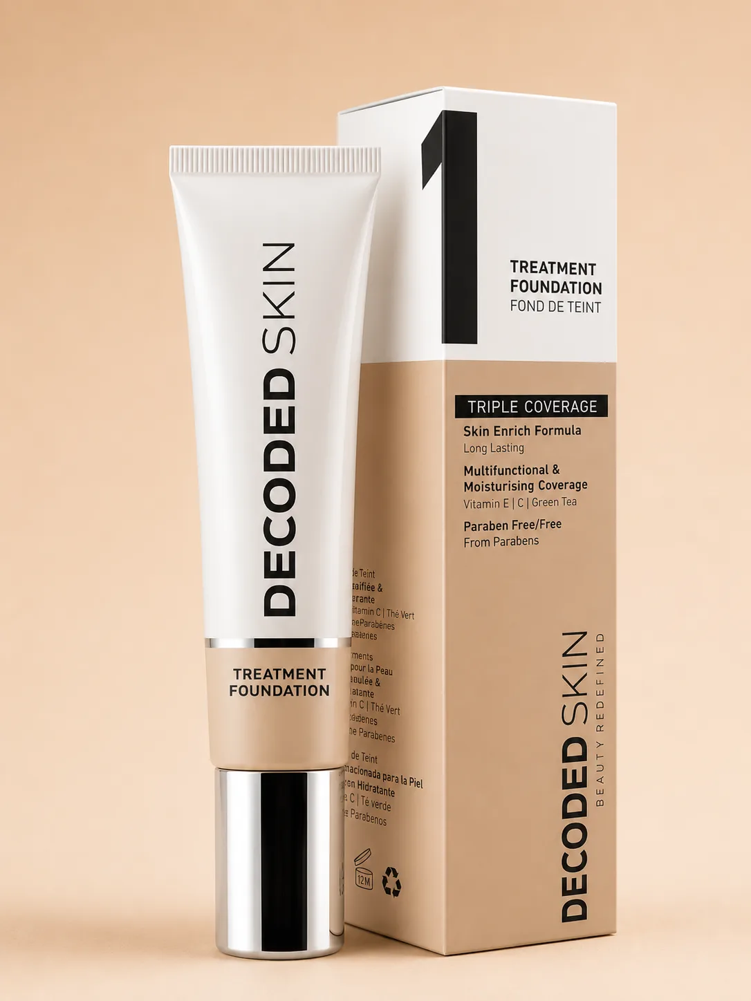 Decoded Treatment Foundation product packaging